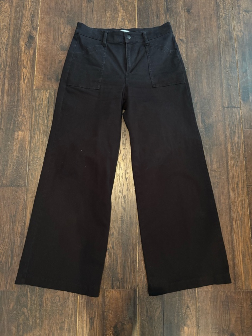 Evereve Beth High-Rise Wide Leg Black Pants size 28